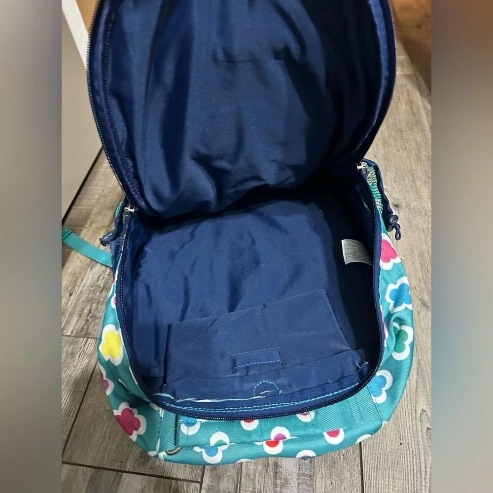 PB Teen Gear-Up model  Pottery Barn Teen Turquoise Backpack Multicolor Clover